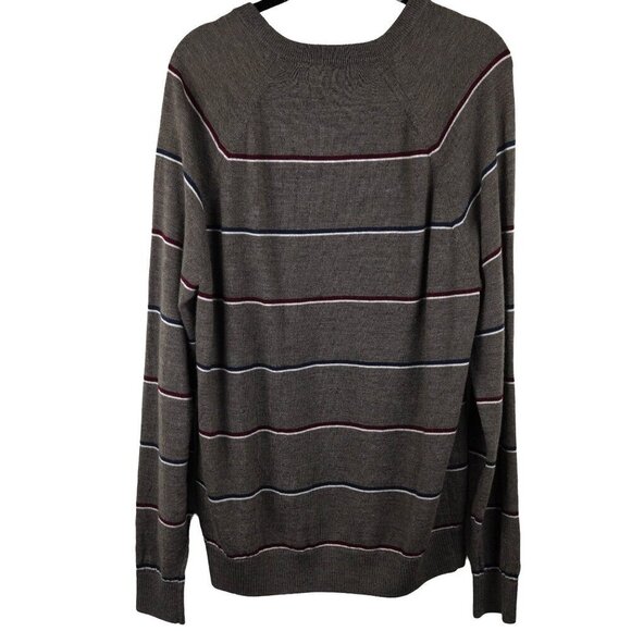 NWOT Banana Republic Mens Brown Striped 100% Merino Wool Sweater L - Picture 5 of 6